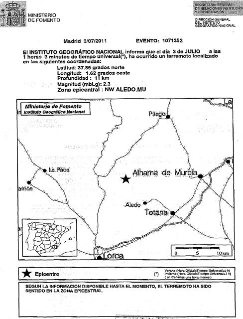 Informe del Instituto Geográfico Nacional