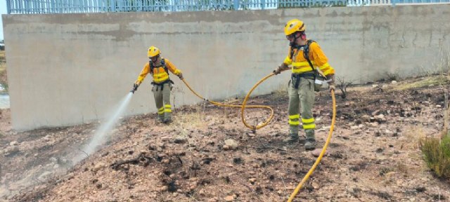 Apagan el incendio declarado en cultivos agrícolas abandonados en Aledo